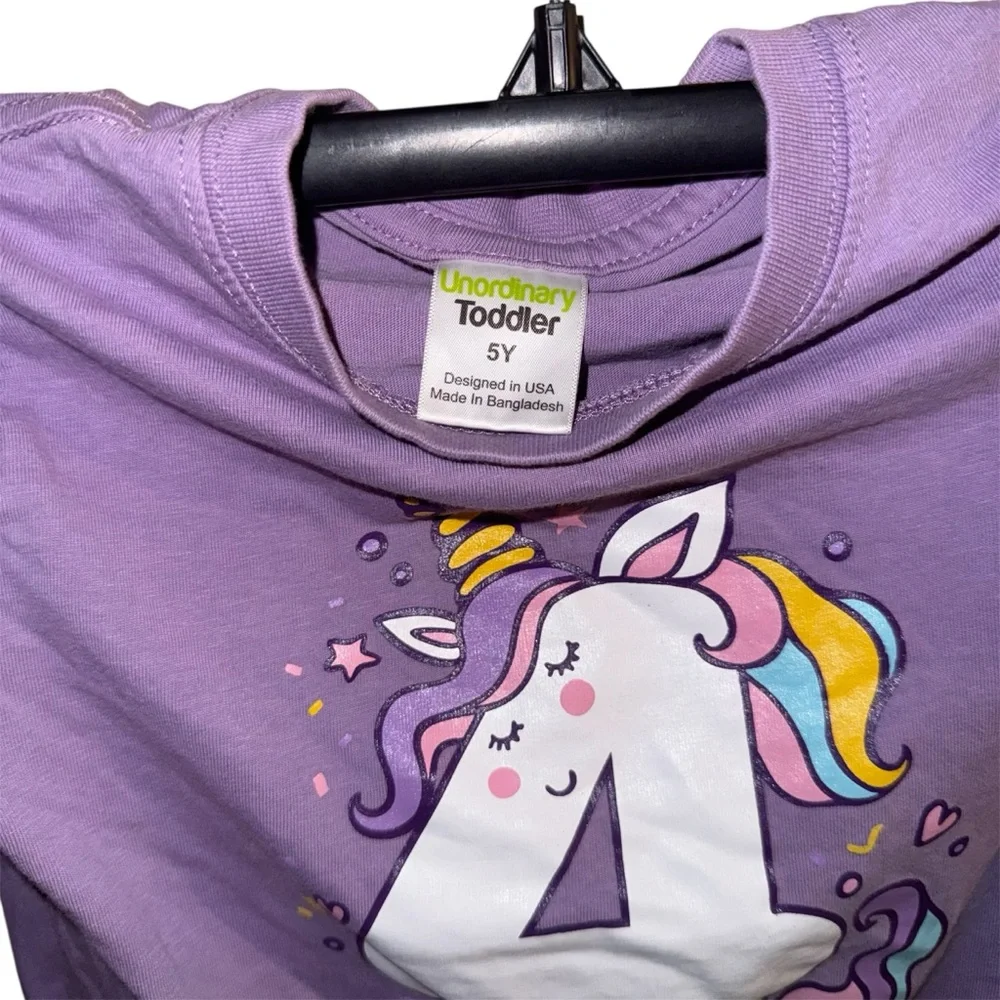 Purple Unicorn 4th Birthday Shirt